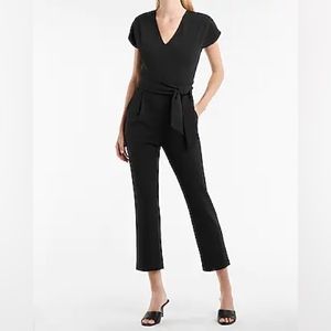 Express V-neck Tie Waist Jumpsuit